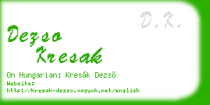 dezso kresak business card